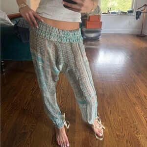 Lolita Jaca St.Barths Boho Print Harem Pants - Mint & Taupe